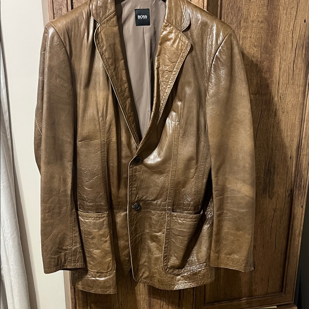 Hugo Boss leather blazer